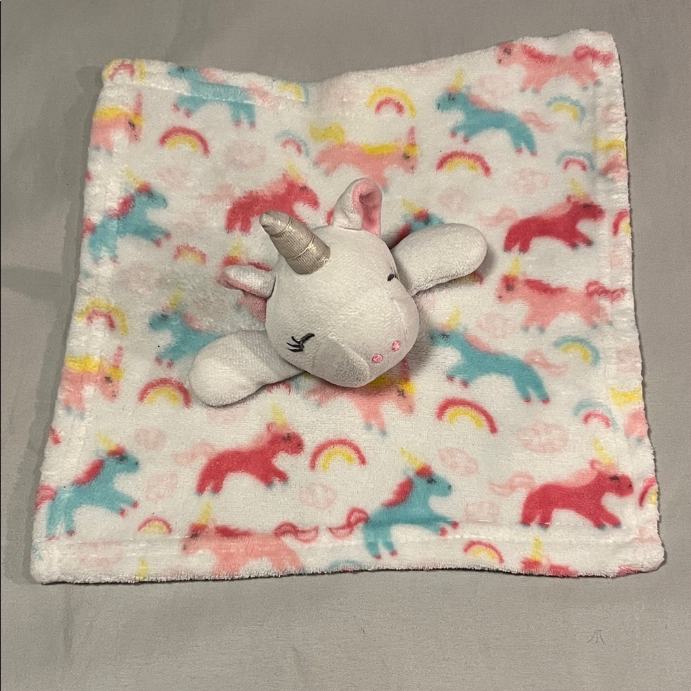 Cribmates Unicorn Rainbows Plush Security Blanket Lovey 2022 11 inches